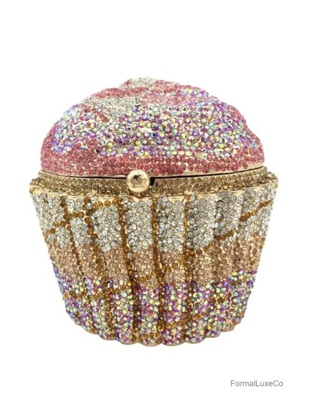 Novelty Mini Cupcake Clutch Purse Crystal Evening Handbag Rhinestone Party Bag